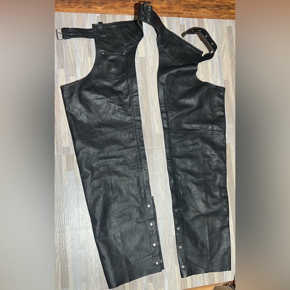 Vintage Rocky Mountain Hides Genuine Leather Motorcycle Chaps XX-Large - Picture 1 of 6